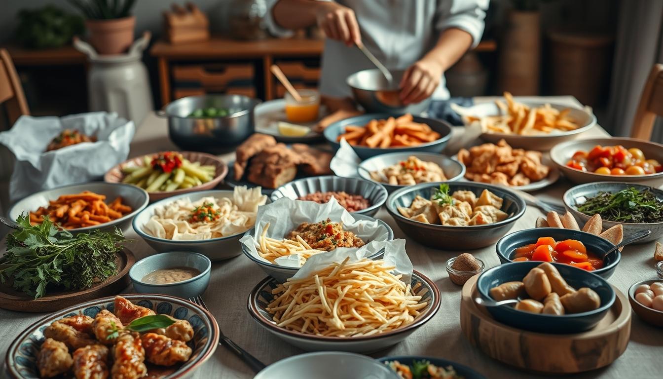Fresh ingredients for healthy home cooking